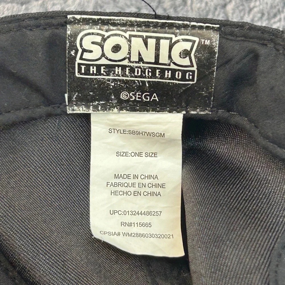Sonic Running Patch Kids Black Sonic The Hedgehog Snapback Hat Checkered OSFM